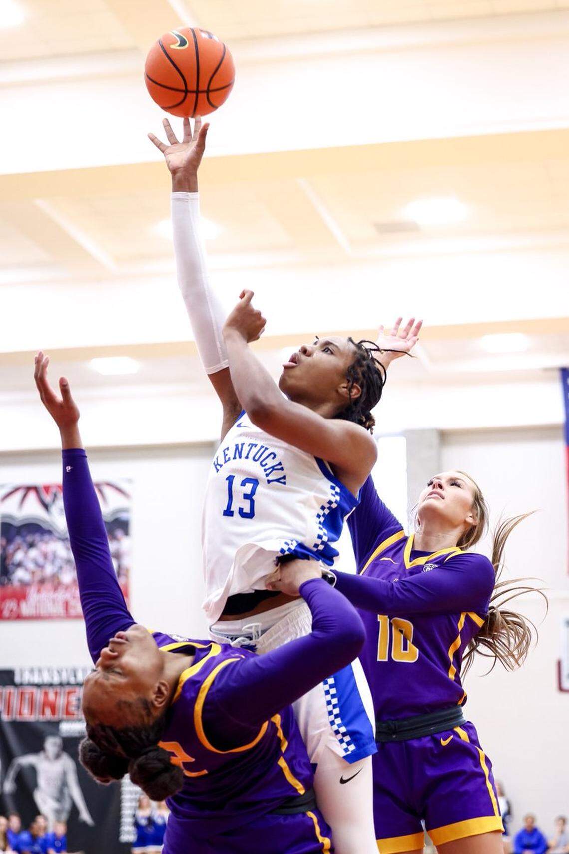 Ajae Petty (13) was Kentucky’s leading scorer and rebounder last season.