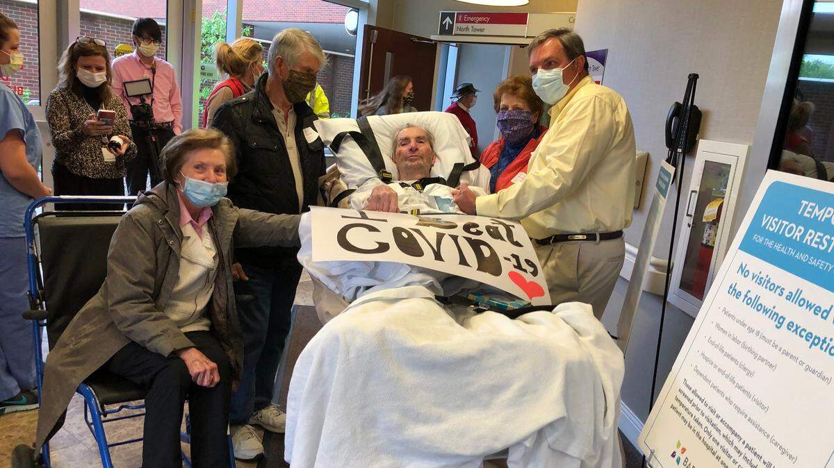 Gene and Elaine Hornback were reunited as he was released from Baptist Health Lexington Friday.