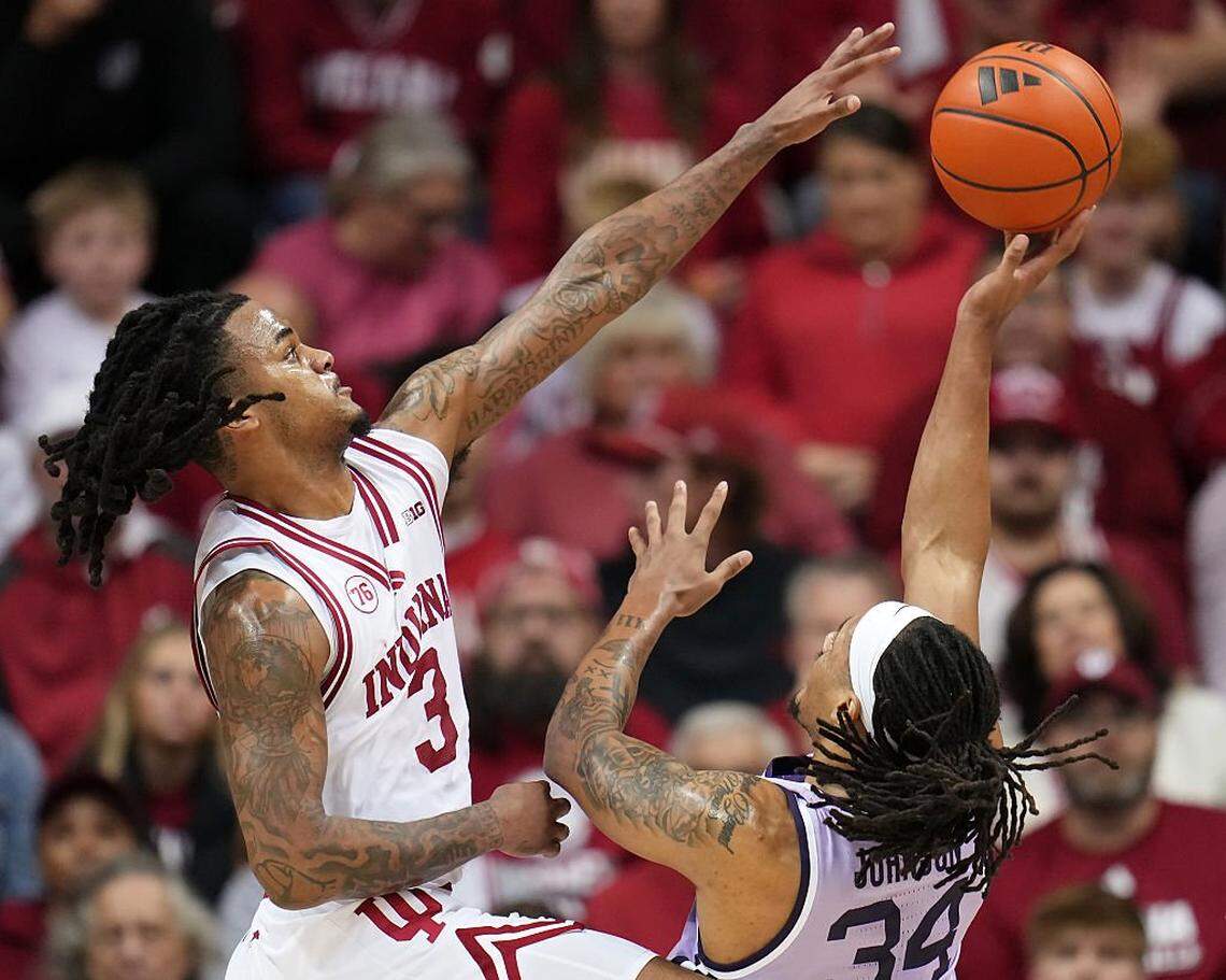 In Indiana’s 113-72 rout of Big Ten rival Penn State on Tuesday night, Hoosiers guard Lamar Wilkerson (3) hit 16 of 22 shots, 10 of 15 3-pointers and both of his foul shots to finish with 44 points. The 10 made treys was a new IU single-game record. The 44 points were a new Assembly Hall scoring mark. Wilkerson and IU will play at Kentucky Saturday night.