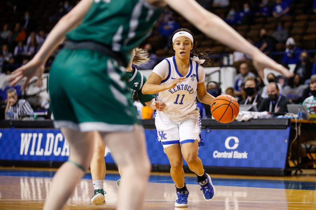 Kentucky guard Jada Walker (11) has averaged 11.5 points and 2.5 assists so far during her freshman season.
