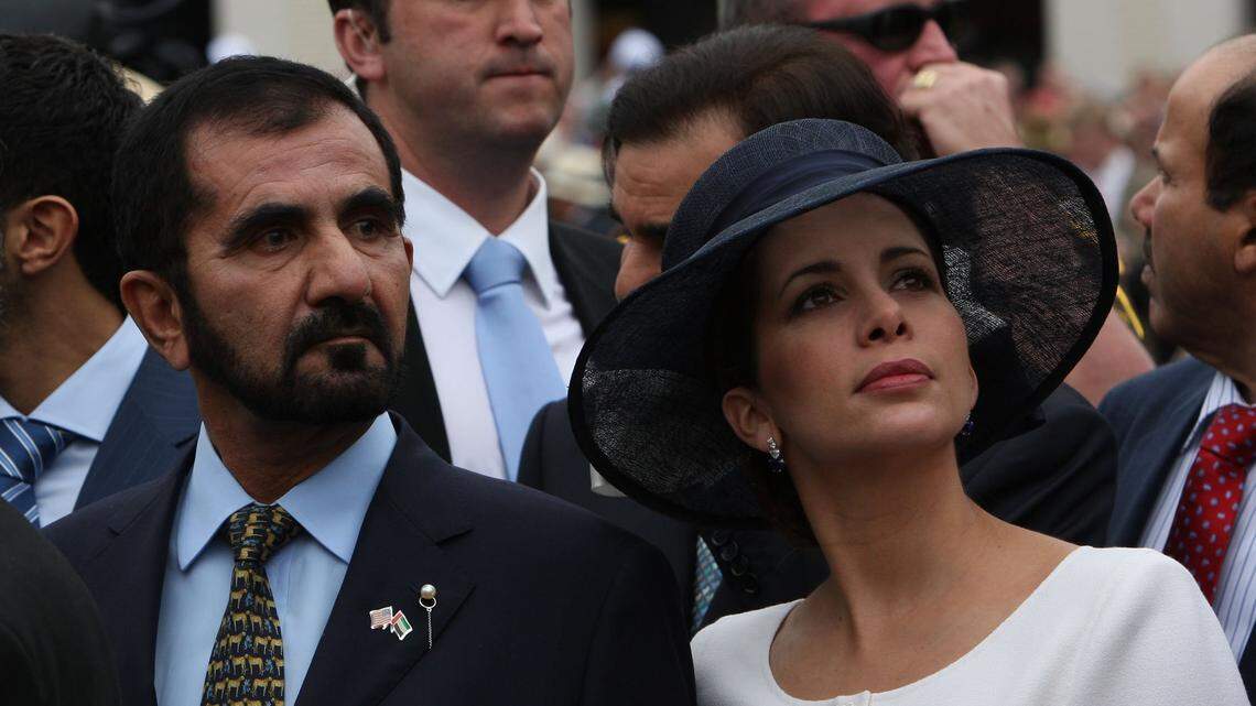 Sheikh Mohammed Bin Rashid Al Maktoum and Princess Haya Bint Al Hussein were in the paddock before the 135th running of the Kentucky Derby at Churchill Downs on May 2, 2009.