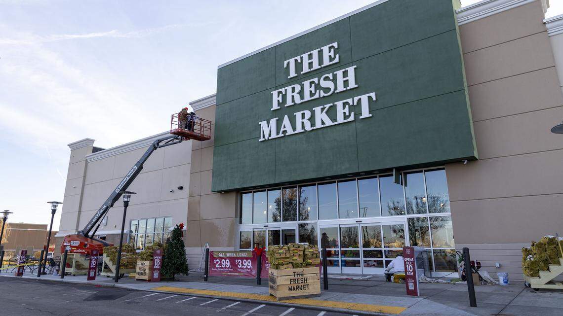 The new Fresh Market in Hamburg, shown here Tuesday, Dec. 9, 2025 in Lexington, Ky., is located in the Hamburg shopping center at 2321 Sir Barton Way, in the former location of a Buy Buy Baby store, near the Meijer.
