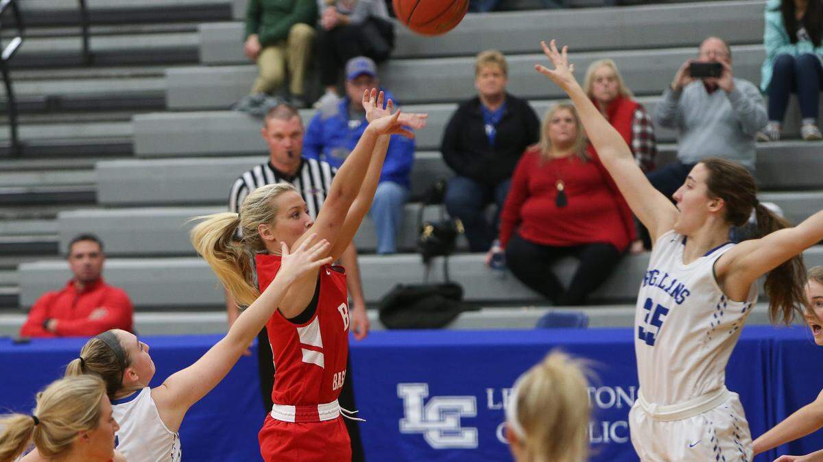 Boyd County’s Savannah Wheeler put up a shot against Highlands on Sunday night at Lexington Catholic. Wheeler scored 29 points in the championship game and was named tournament MVP.