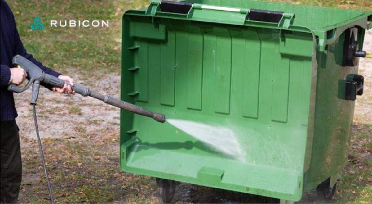 Rubicon, which once specialized in high-tech software to improve recycling, now offers power washing to clean filthy waste bins, trash compactors and loading docks.