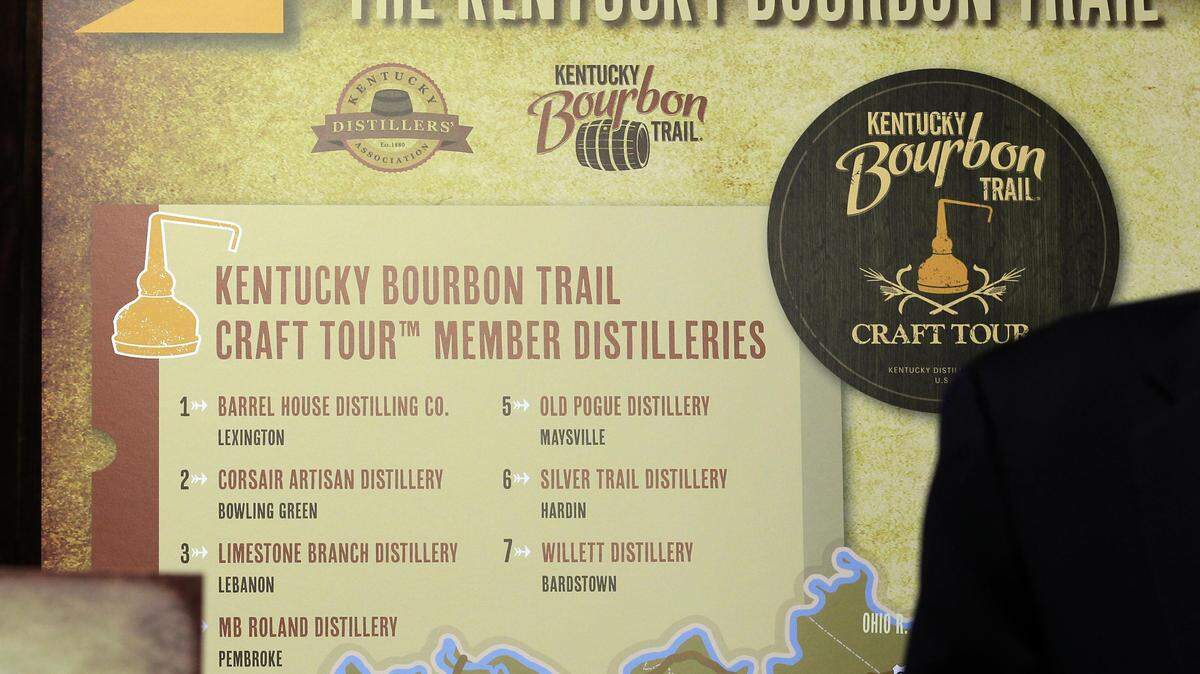 In October 2012 a the Barrel House Distilling Company in Lexington, a sign showed distilleries on the Kentucky Bourbon Trail.