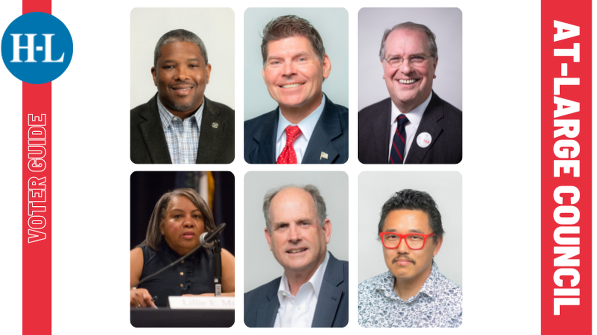 The candidates in the at-large race for the Urban County Council are (clockwise, starting from left corner): James Brown, Chuck Ellinger II, Bill Farmer, Jr., Lillie Miller Johnson, Richard Moloney and Dan Wu.