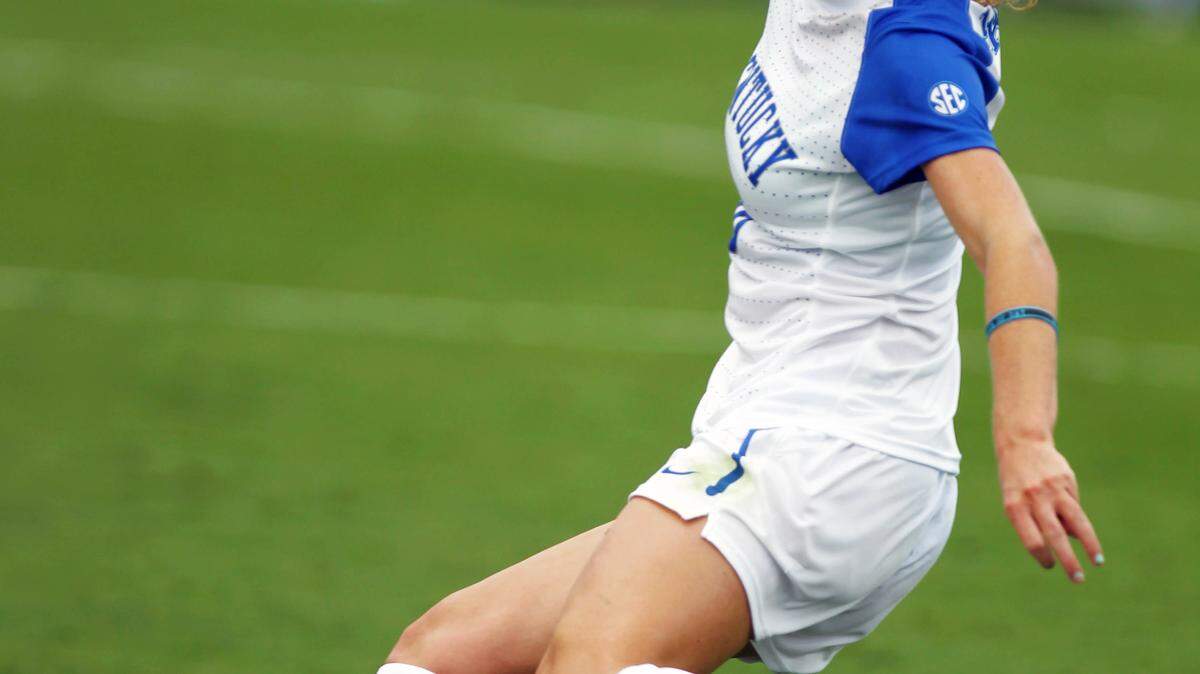 Arin Gilliland, a sophomore from Wilmore, has overcome a knee injury to help lead UK to an 8-3-1 start this season. Gilliland chose to play at Kentucky to let her ill mother watch her play. Letita Gilliland died this spring.