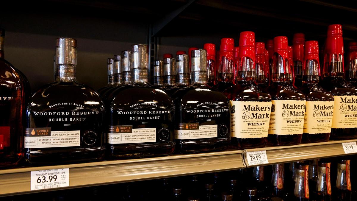 Publix Liquors, adjacent to Publix Super Market, shown during a sneak peek of Lexington’s first Publix grocery store, March 3, 2025 in Lexington, Ky. The 3,200-square-foot liquor store will offer beer, wine, and spirits such as Kentucky-made bourbons.