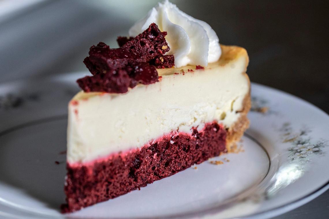 A slice of red velvet cheesecake from Backroads Bakery at 109 W. 6th St. in Lexington.