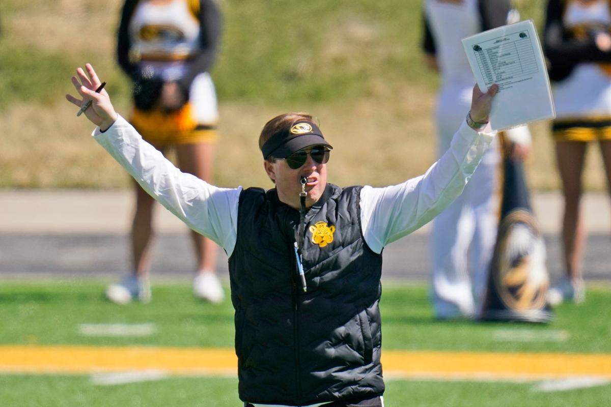 Missouri Coach Eliah Drinkwitz led his team to a 23-10 road upset of then-No. 25 South Carolina last week. The Tigers (4-4, 2-3 SEC) will play host to Kentucky this Saturday.