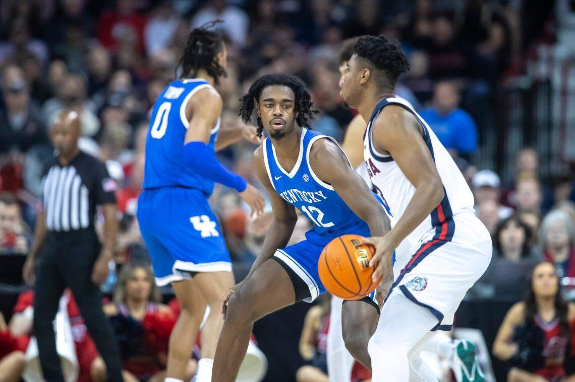Kentucky guard Antonio Reeves (12) had 10 points in UK’s 88-72 loss to Gonzaga last season in Spokane, Washington.