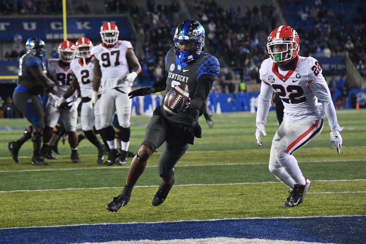 Barion Brown scored Kentucky’s only touchdown in the Wildcats’ 16-6 loss to No. 1 Georgia in 2022 on a pass from Will Levis.