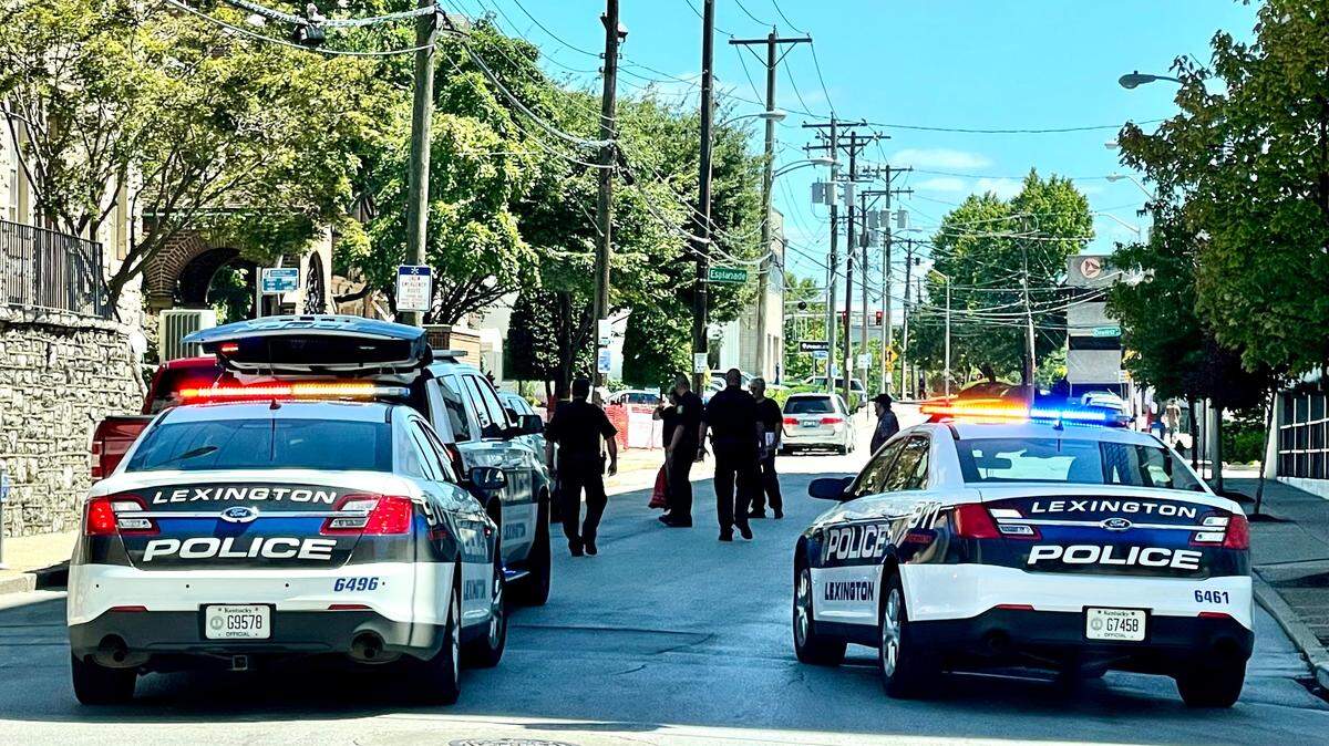 Lexington police arrived on Short Street after shots were fired near Martin Luther King Boulevard Friday afternoon.