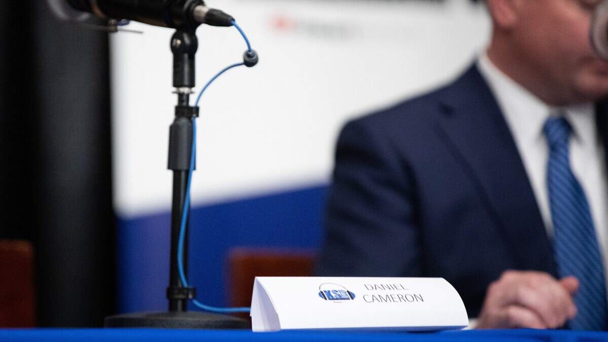 Kentucky Attorney General Daniel Cameron did not participate in the Kentucky Sports Radio Republican gubernatorial debate on April 19, 2023.
