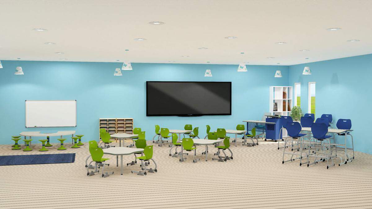 Northern Elementary School teacher Ashley Wilkirson submitted this design to show how she could redecorate her classroom with a $40,000 award from a furniture manufacturing company. She was one of the winners of the contest. 