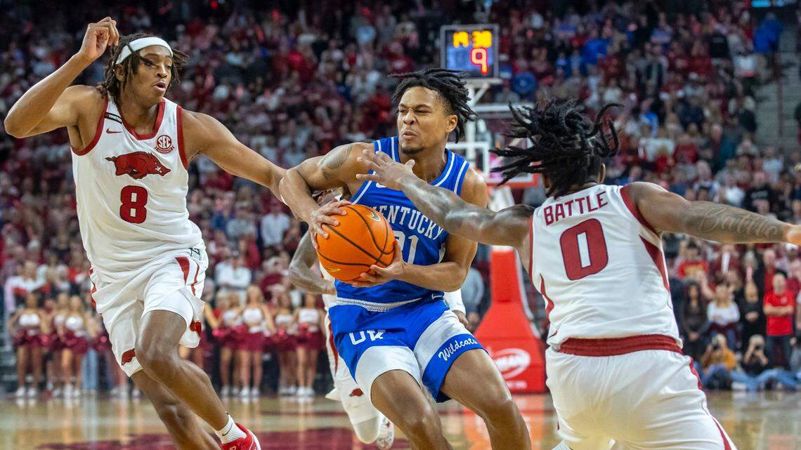 Box score from No. 6 Kentucky basketball’s 63-57 SEC win at Arkansas
