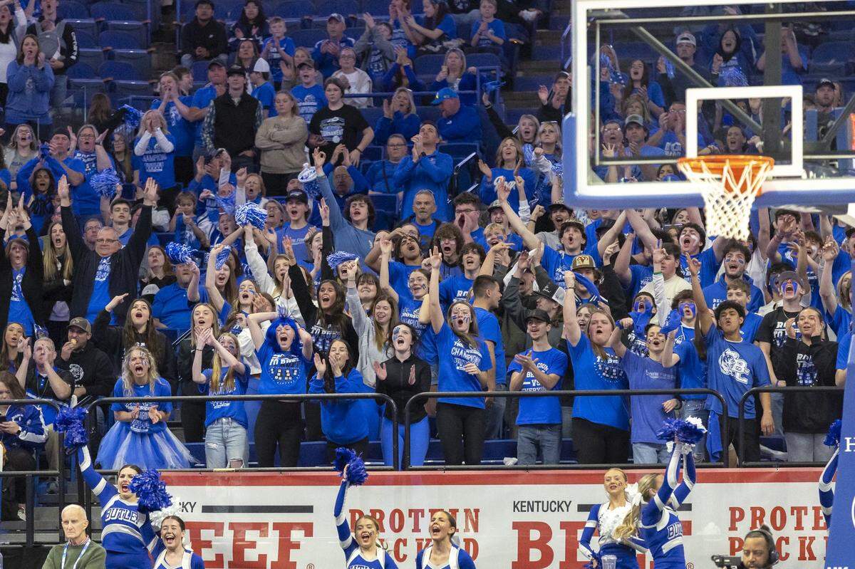 The Butler County student section was fired up during Thursday’s showdown with Evangel Christian in Rupp Arena.