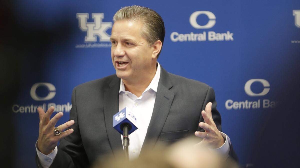 Head coach John Calipari took reporter's questions during Kentucky Men's Basketball media day at Joe Craft Center in Lexington, Ky., on Oct. 14, 2015. Photo by Pablo Alcala | Staff