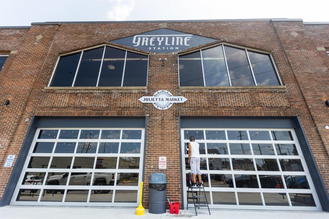 Greyline Station on the corner of Limestone and Loudon opened in December. It is intended to be a dining and entertainment attraction for the North Side as well as an economic engine for the neighborhood’s entrepreneurs.