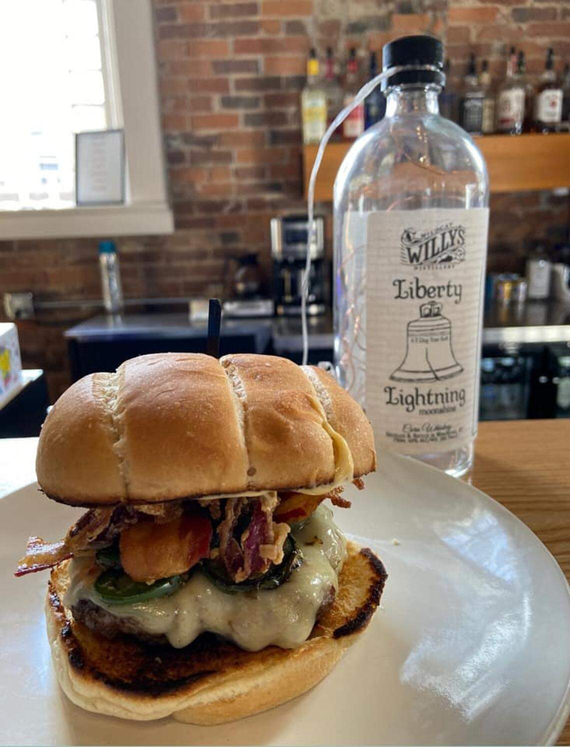 The Torch Burger, made with Mt. Folly fresh ground beef and sauteed jalapenos was a special at Wildcat Willy’s Distillery in Winchester. Specials are posted on a chalkboard and shared on Facebook.