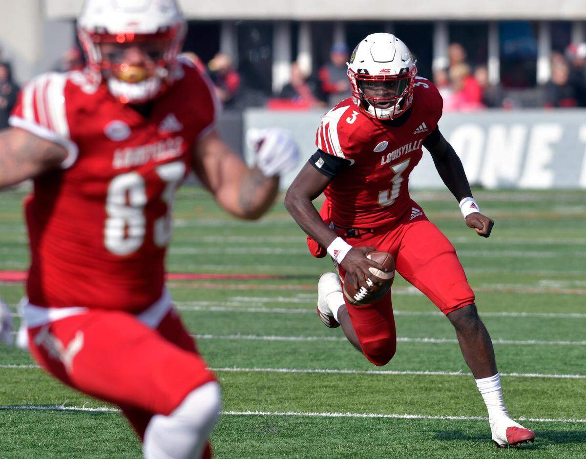 In a 52-10 loss last week to N.C. State, Louisville carried the ball 38 times for 254 yards with quarterback Malik Cunningham (3) getting 100 yards on 14 carries. The Cardinals averaged 6.7 yards a rush.