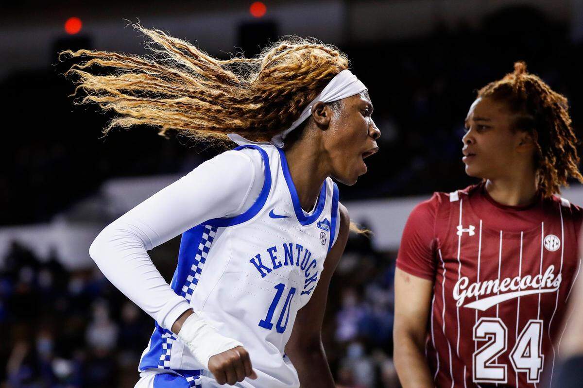 Kentucky’s Rhyne Howard ranks second in school history in career scoring average at 20.1. She is also first in career three-pointers made.