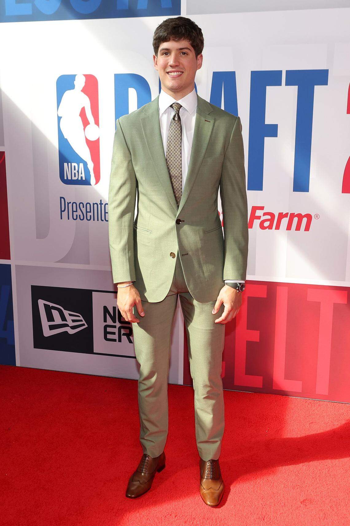 Jun 26, 2024; Brooklyn, NY, USA; Reed Sheppard arrives for the first round of the 2024 NBA Draft at Barclays Center. Mandatory Credit: Brad Penner-USA TODAY Sports
