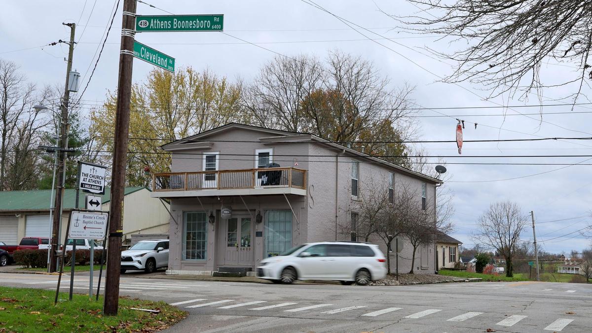 The intersection of North Cleveland and Athens Boonesboro Roads in the unincorporated community of Athens in southern Fayette County, Thursday, Nov. 23, 2024 in Lexington, Ky.