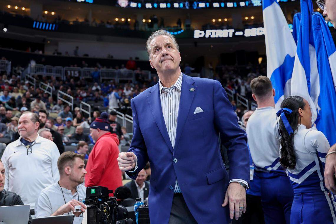 John Calipari leaves the court in Pittsburgh after his Kentucky Wildcats lost to the Oakland Golden Grizzlies on March 21, 2024, in what turned out to be his final game as UK men’s basketball coach.