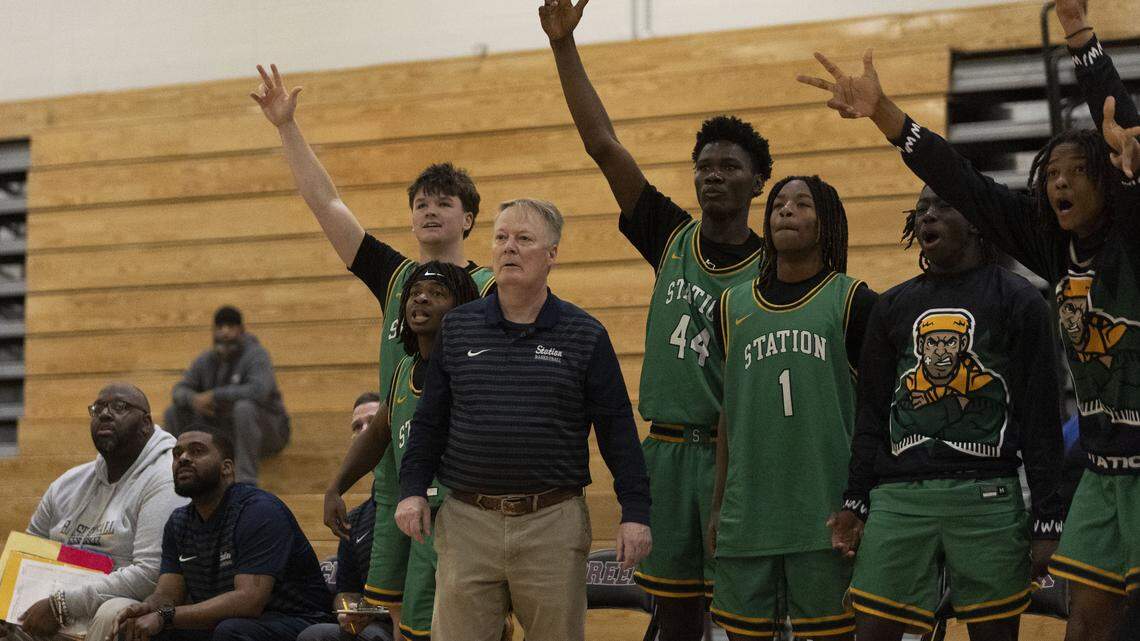 Bryan Station head coach Champ Ligon during KHSAA boys basketball game, Thursday, Jan. 8, 2026 at Tates Creek High School in Lexington, Ky.