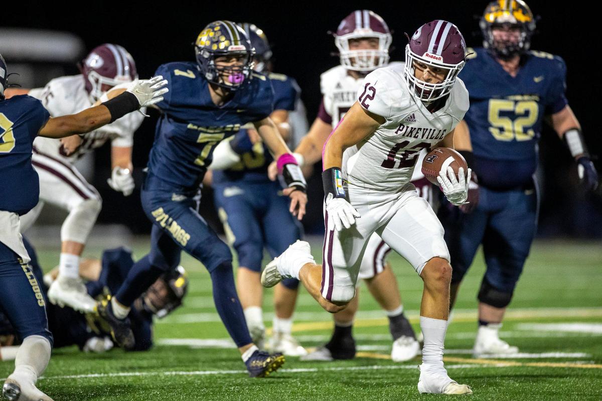 Pikeville running back Blake Birchfield (12) has rushed for 2,137 yards and 20 touchdowns this season.