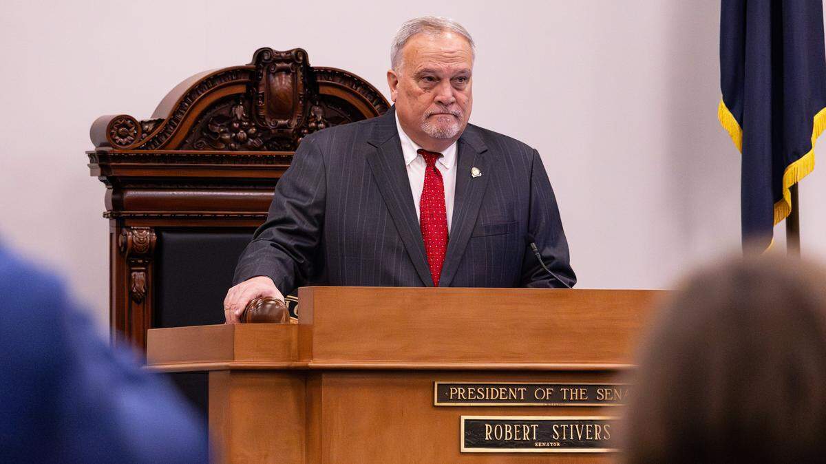 Senate President Sen. Robert Stivers (R), representing Kentucky's 25th District, after banging the gavel, officially called the 2026 Regular Session to order on Jan 6, 2026, in Frankfort, Ky.