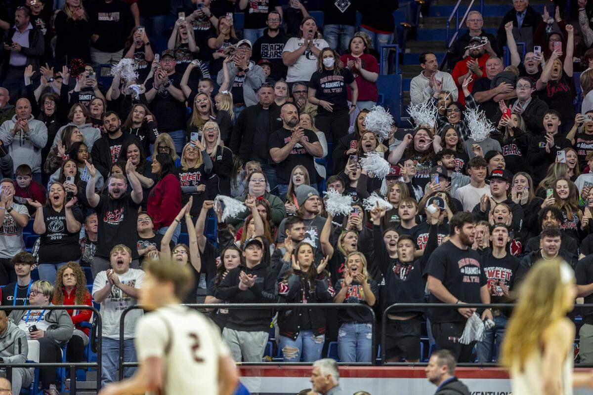 Harlan County brought a large and enthusiastic to the Black Bears’ first Sweet 16 victory.