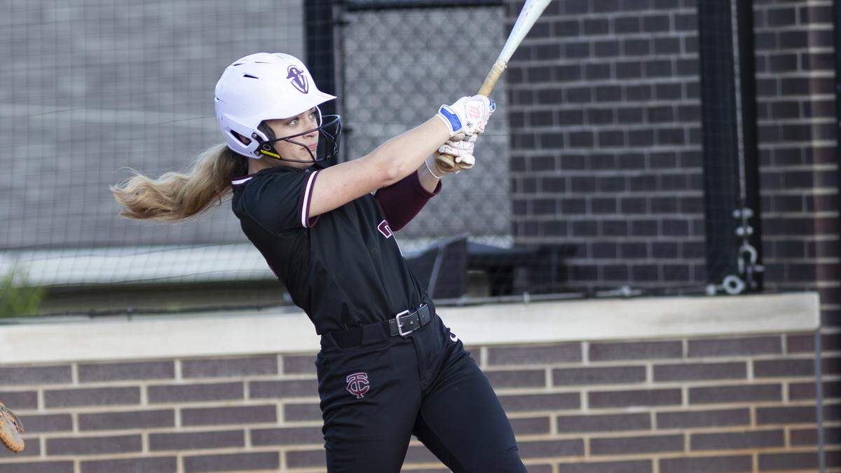 Tates Creek’s Madison Bowman connects on a single against West Jessamine at Tates Creek High School on Thursday.