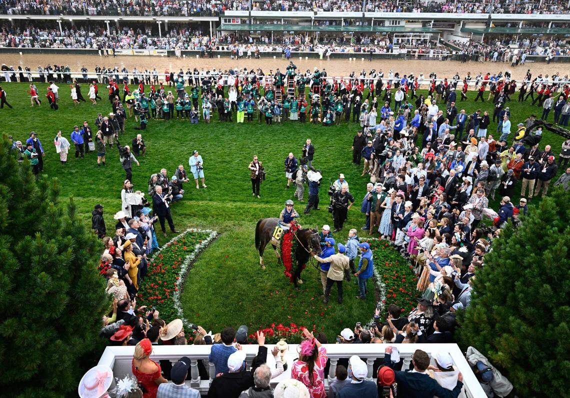 Sovereignty, with jockey Junior Alvarado aboard, won the 2025 Kentucky Derby for trainer Bill Mott and owner Godolphin.