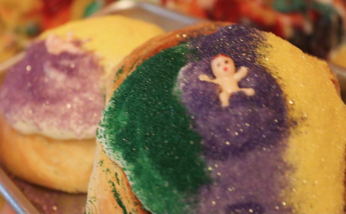 DV8 Kitchen will have cinnamon rolls decorated for Mardi Gras, while supplies last.