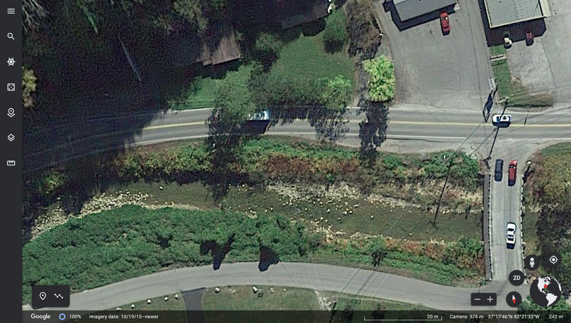 The same location shown above, taken from a Google Earth screenshot.