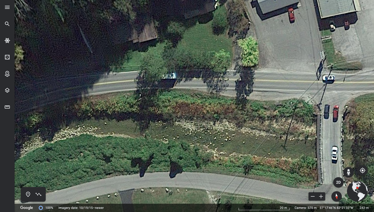 The same location shown above, taken from a Google Earth screenshot.