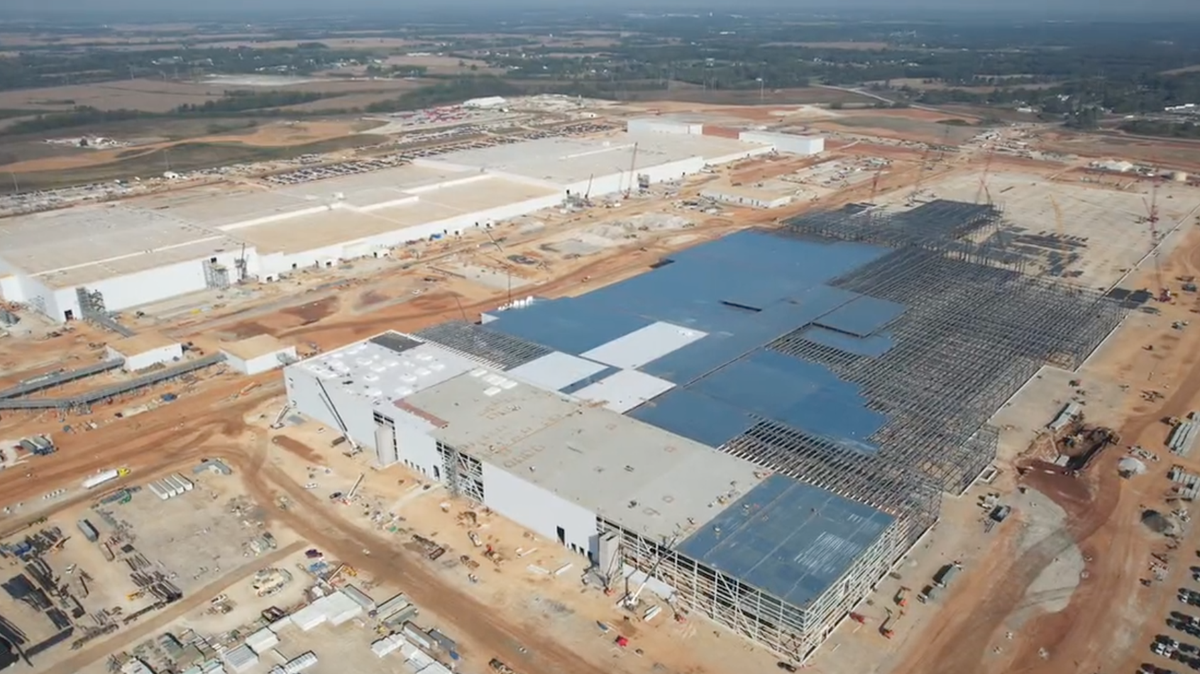 This photo from drone footage in 2023 shows construction on twin electric vehicle battery plants in Hardin County. When announced, the battery plants represented the largest private investment in Kentucky history.
