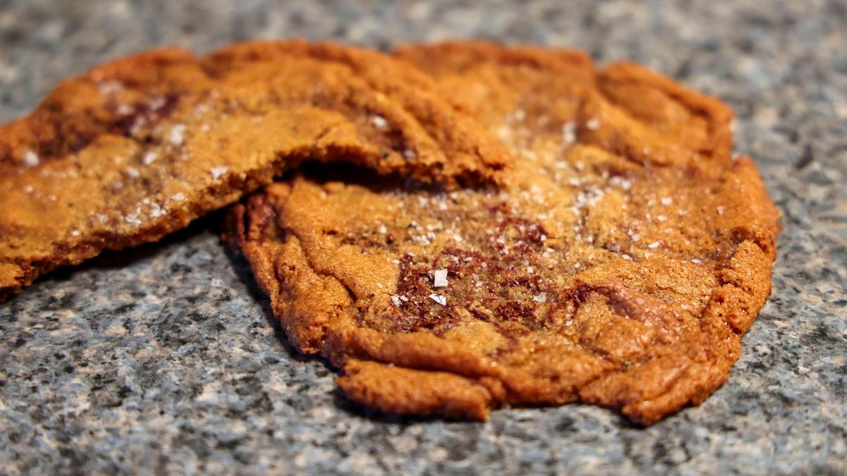 Sea salt flakes is a finishing touch for the chocolate chip cookie from Wild Lab Bakery.