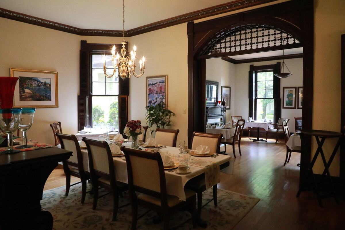 The dining room at the Lyndon House Bed & Breakfast, located on North Broadway in Lexington, Ky. Breakfast is included with a stay but you can make reservations without being a guest.
