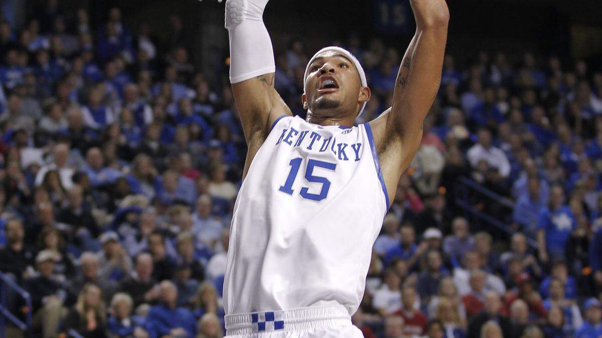 Kentucky Wildcats forward Willie Cauley-Stein (15) went in for a second half dunk as Kentucky defeated Transylvania 74-28  on Monday November 5, 2012 in Lexington, Ky.. Photo by Mark Cornelison | Staff