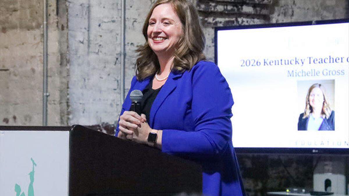 Michelle Gross, a math teacher at Spencer County Middle School, is the 2026 Kentucky Teacher of the Year.