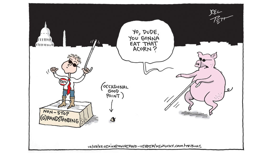 Joel Pett: Even a blind pig ...