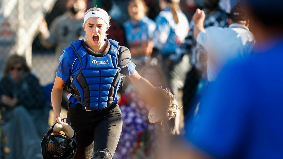 Lexington Catholic’s Ella Emmert (12) celebrated during a game against Lafayette on May 13. Emmert is among the players named for the East/West All-Star Series.