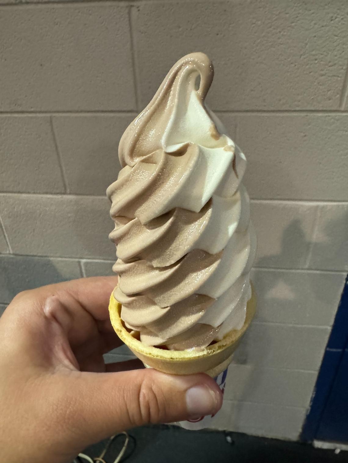 A chocolate and vanilla soft serve swirl is shown from a Taylor Belle’s concession stand at Kroger Field during UK football’s season-opening game against Southern Miss.