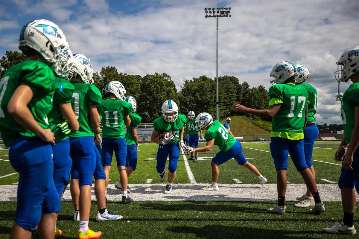 The North Laurel High School football team practices Wednesday afternoon in preparation for Friday night’s home game against Shelby Valley. The Jaguars are coming off a surprising win over traditional powerhouse Johnson Central last week.
