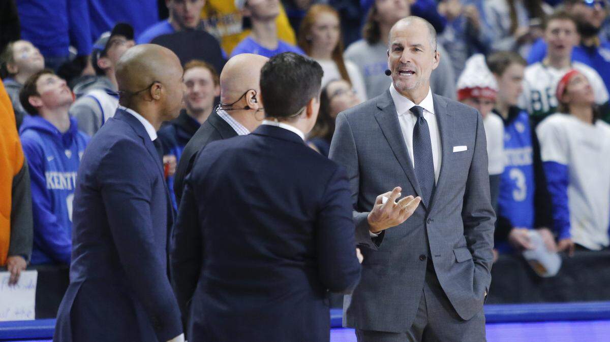 Jay Bilas, right, who was at ESPN College Gameday in Rupp Arena on Jan. 20, 2018, will be working his 16th NBA Draft.