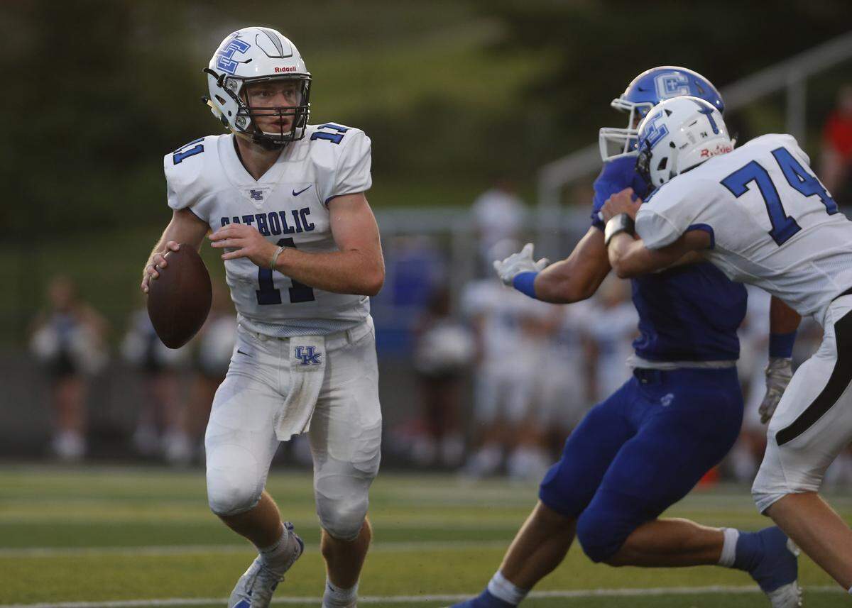 Lexington Catholic quarterback Beau Allen completed 23 of 33 passes for 455 yards and five touchdowns on Friday night.