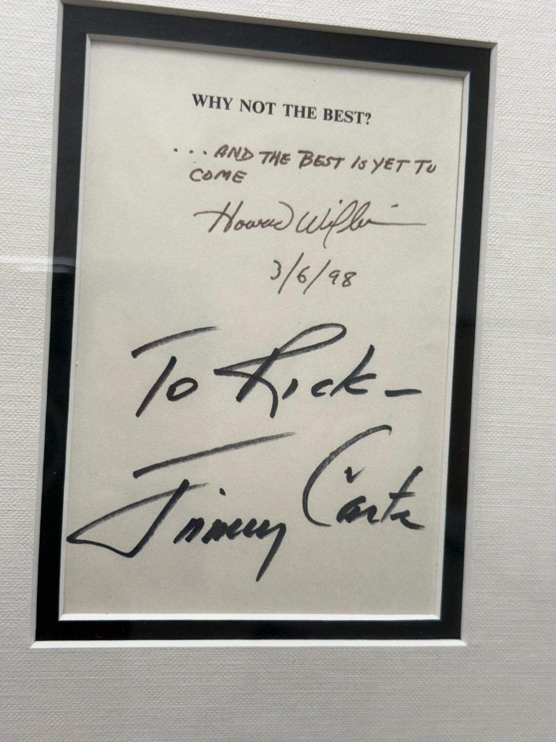 A note from former President Jimmy Carter.